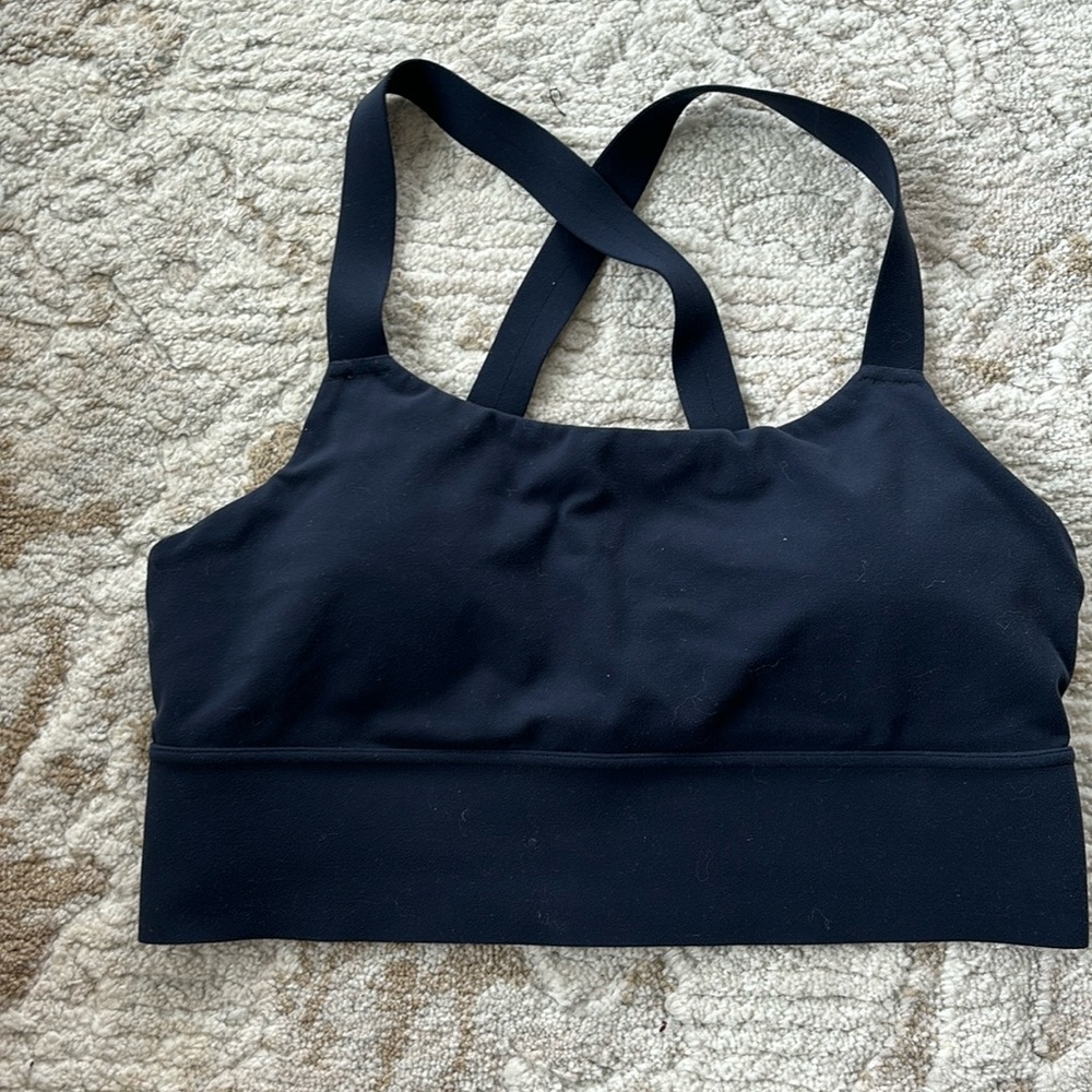 Athleta Warrior Longline bra M Navy